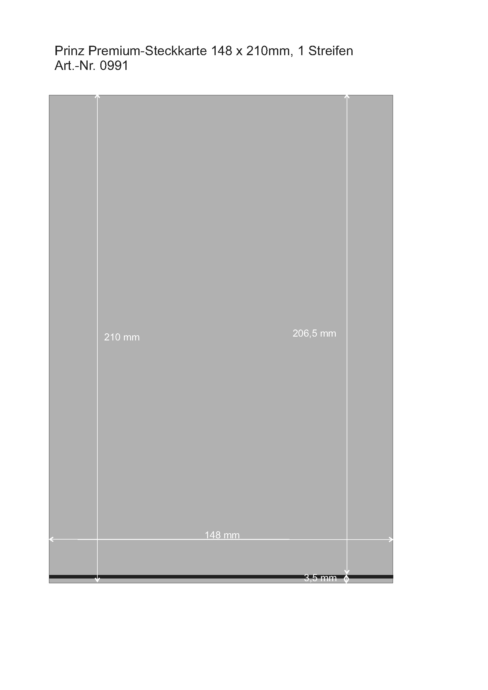 Premium Steckkarten, schwarz, 1-5 Polyesterstreifen, 148 x 210 mm, 50 Stück