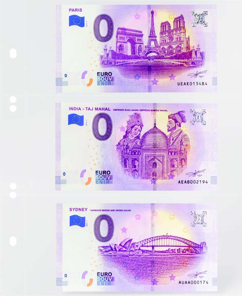 Hüllen, dreiteilig für Banknoten
